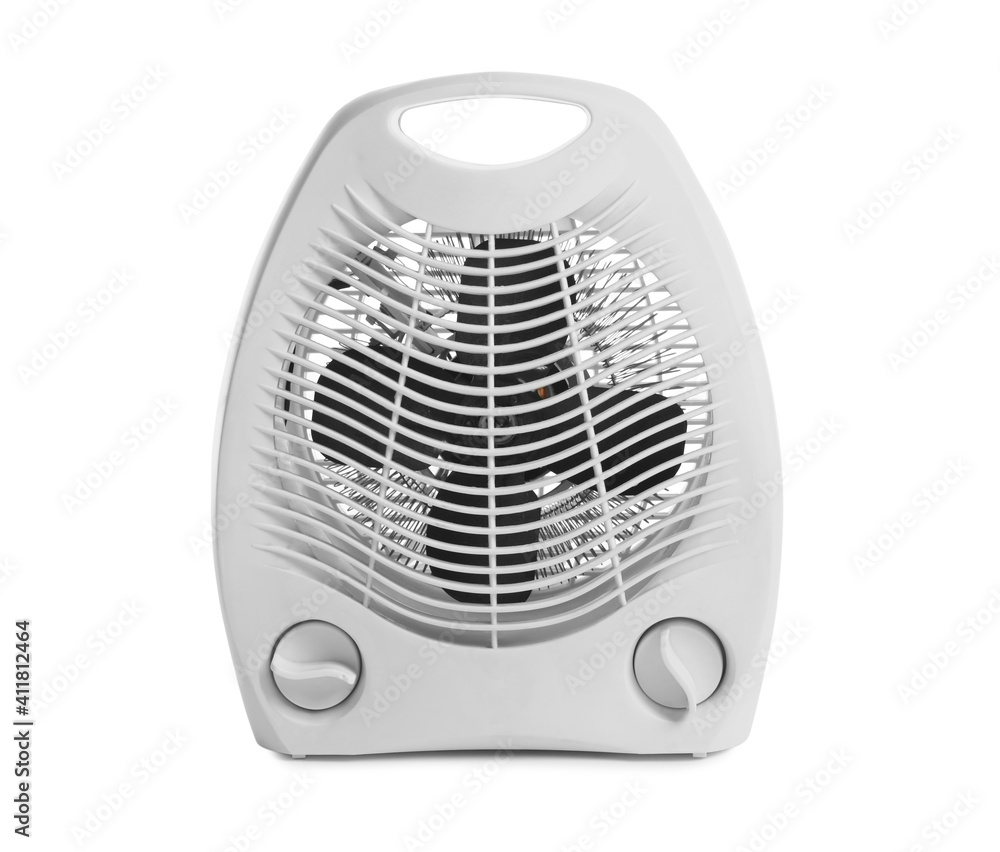 Modern electric fan heater isolated on white Modern electric fan heater isolated on white
