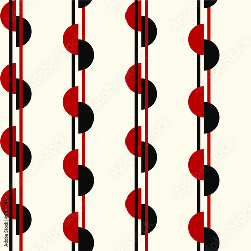 Seamless abstract colorful stripes pattern with circles. Vertical stripes. Vector pattern