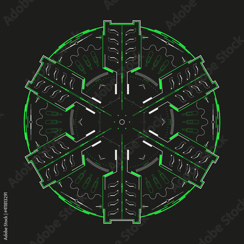 Futuristic circular element for the hud interface.