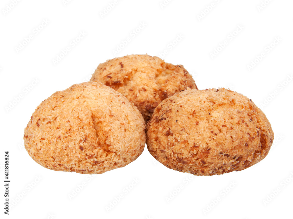Coconut cookie organic isolated on the white background Coconut cookie organic isolated on the white background