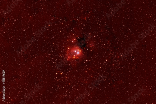 Dark space in shades of red. Elements of this image were furnished by NASA.