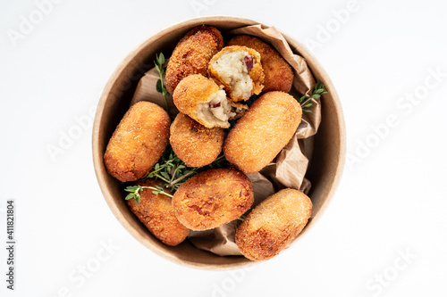 Homemade croquettes in Andalusian restaurant