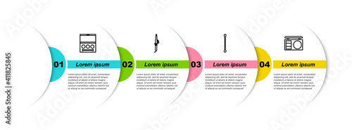 Set line Eye shadow palette, Curling iron, Cotton swab for ears and . Business infographic template. Vector.