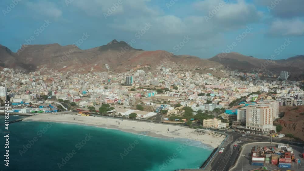 Aerial view of Praia, the capital of Cape Verde