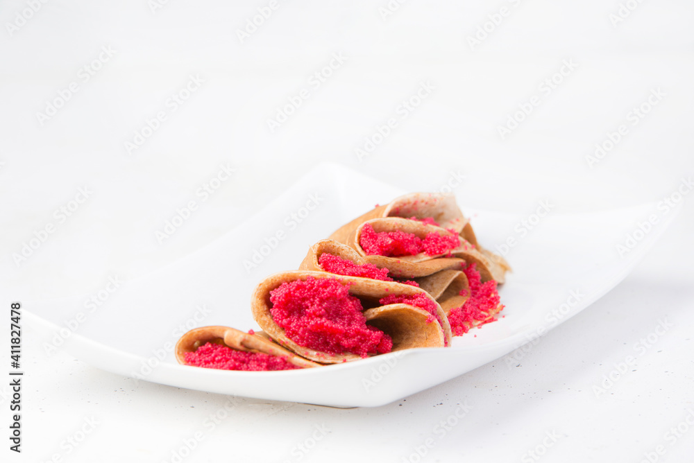 typical food for Maslenitsa, Masnitsya or Maslenica typical food for Maslenitsa, Masnitsya or Maslenica