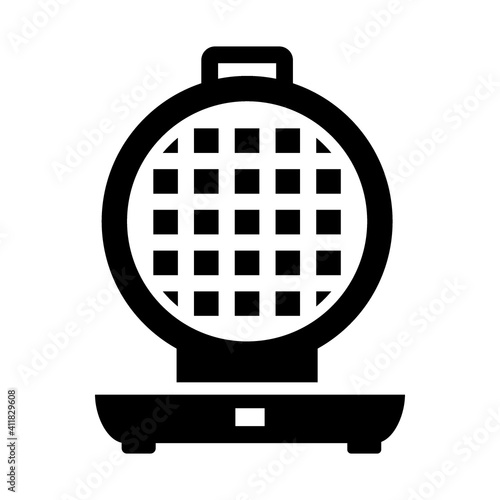 Waffle-iron icon. Belgian simple waffle-iron vector icon for web design on white background