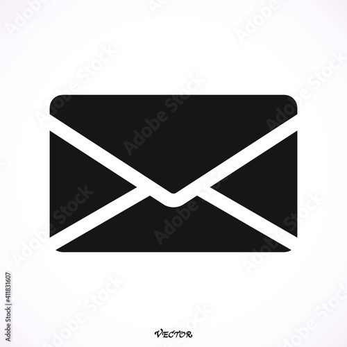 Open mail icon, illustration, picture, flat,  web, art, stock vector photo