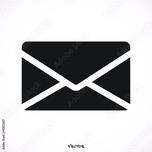Open mail icon, illustration, picture, flat,  web, art, stock vector