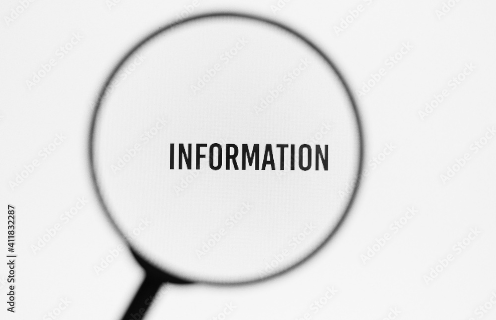 Text information on screen through magnifying glass Text information on screen through magnifying glass