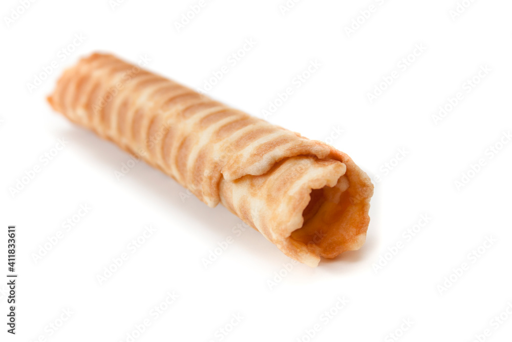 waffle tube isolated on a white background waffle tube isolated on a white background