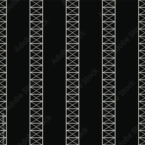 Seamless pattern with vertical stripes. Vector geometric pattern in black and white. Vintage ornament for wallpaper, printing on the packaging paper, textiles