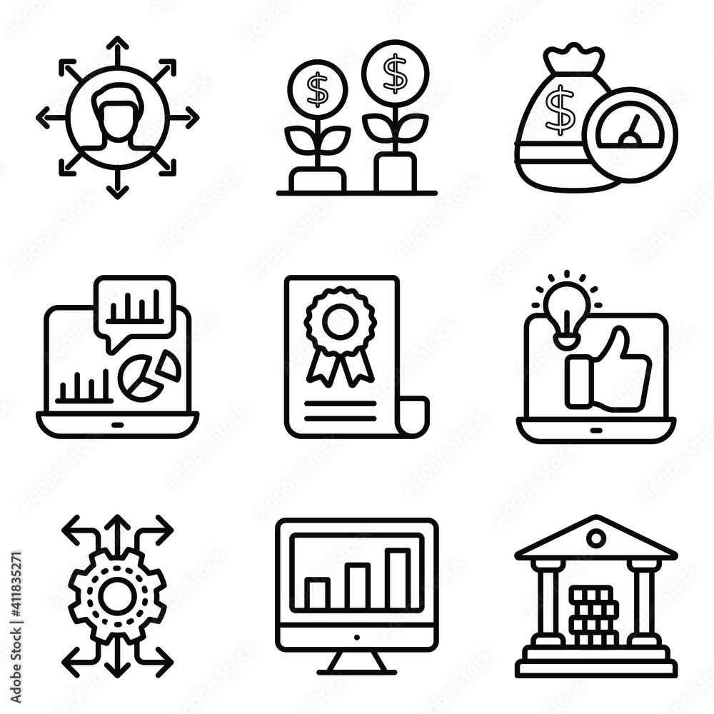 Seo and Media Linear Icons Pack Seo and Media Linear Icons Pack