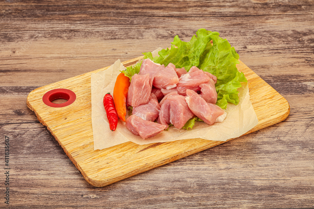 Raw pork meat for cooking