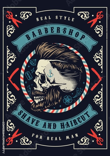 Barbershop vintage colorful poster