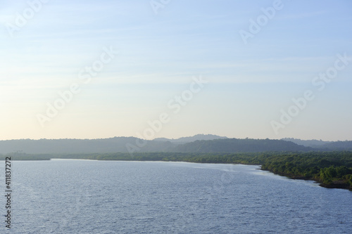 Terekhol river in Maharashtra state. India.