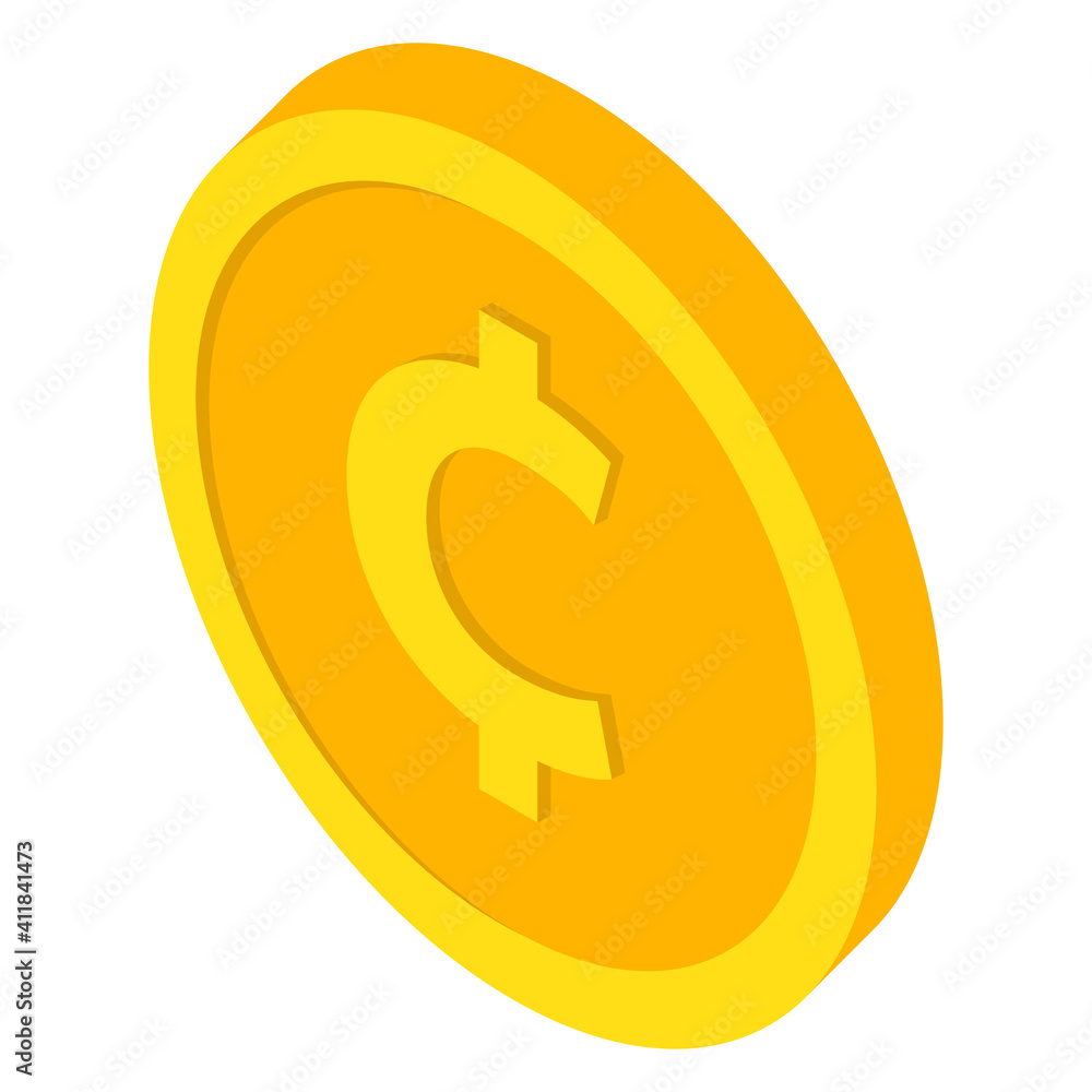 Coin icons. Cent and centavo coin . Currency symbols in isometric 3d style. Vector Coin icons. Cent and centavo coin . Currency symbols in isometric 3d style. Vector