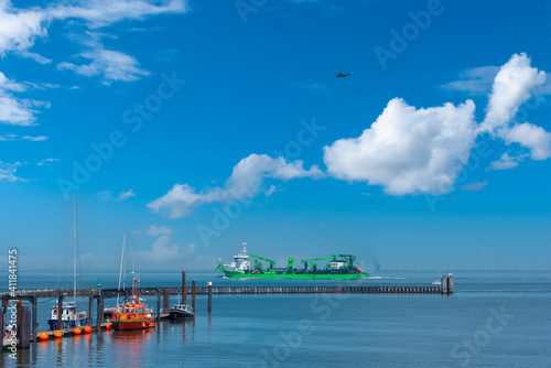 The World shipping route Elbe by Cuxhaven photo