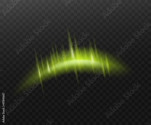 Realistic illustration northern aurora isolated on a transparent background.