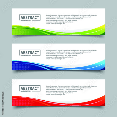 Banner Template Design with various color 