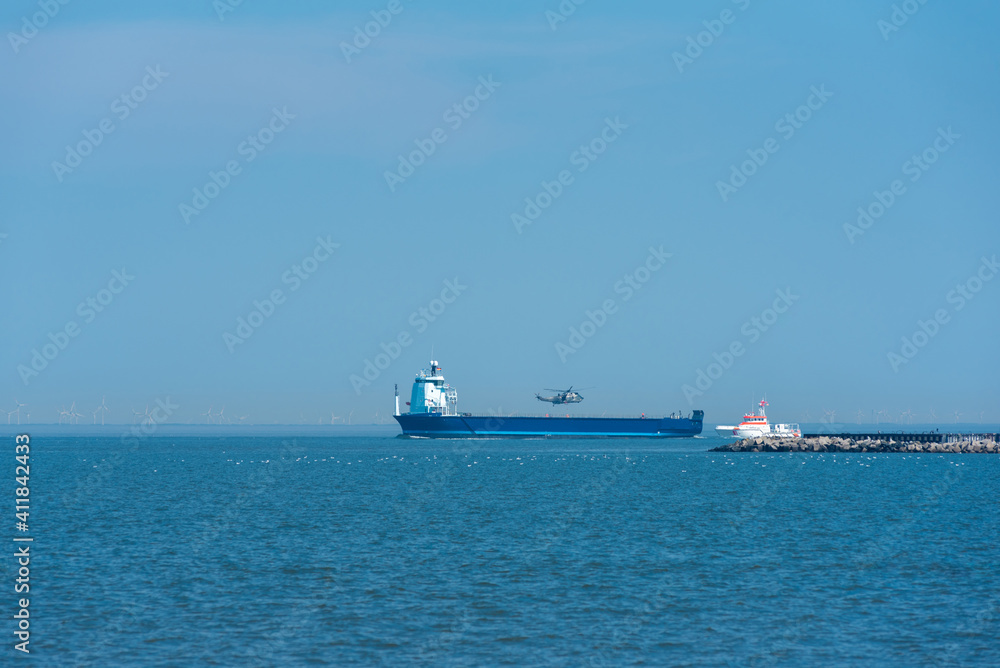The World shipping route Elbe by Cuxhaven
