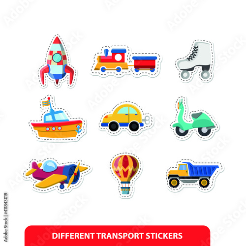 Vector image. Funny vector stickers. Cute children's toys. Funny images.