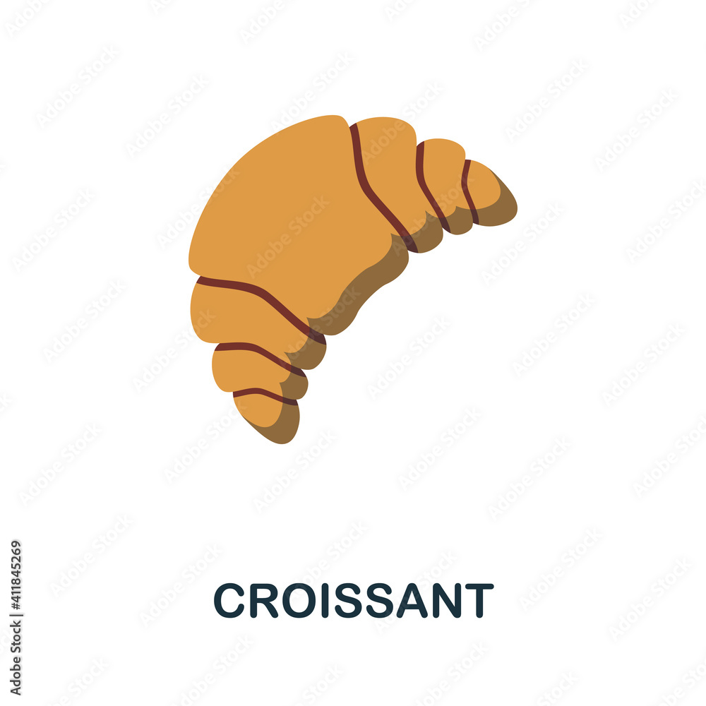 Croissant flat icon. Color simple element from coffee collection. Creative Croissant icon for web design, templates, infographics and more Croissant flat icon. Color simple element from coffee collection. Creative Croissant icon for web design, templates, infographics and more
