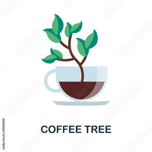 Coffee Tree flat icon. Color simple element from coffee collection. Creative Coffee Tree icon for web design  templates  infographics and more
