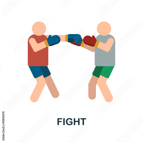 Fight flat icon. Color simple element from combat sport collection. Creative Fight icon for web design, templates, infographics and more