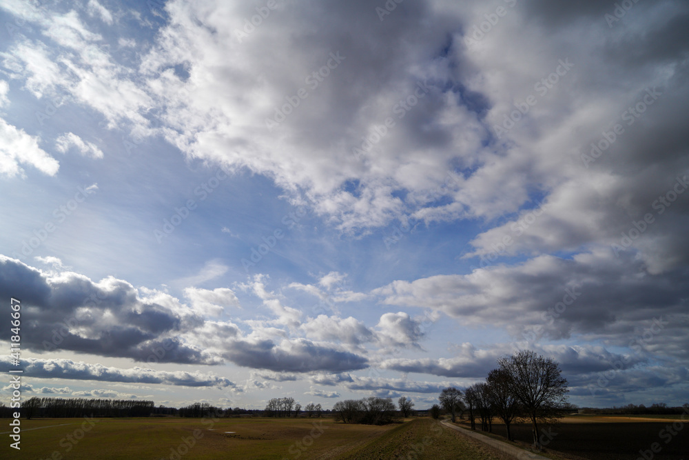 Clouds and landscape on a February afternoon in Bavaria Clouds and landscape on a February afternoon in Bavaria
