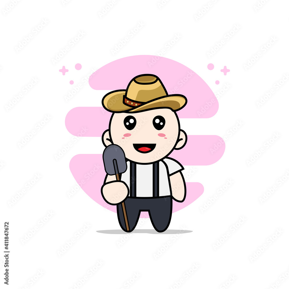 Cute geek boy character wearing breeder costume. Cute geek boy character wearing breeder costume.