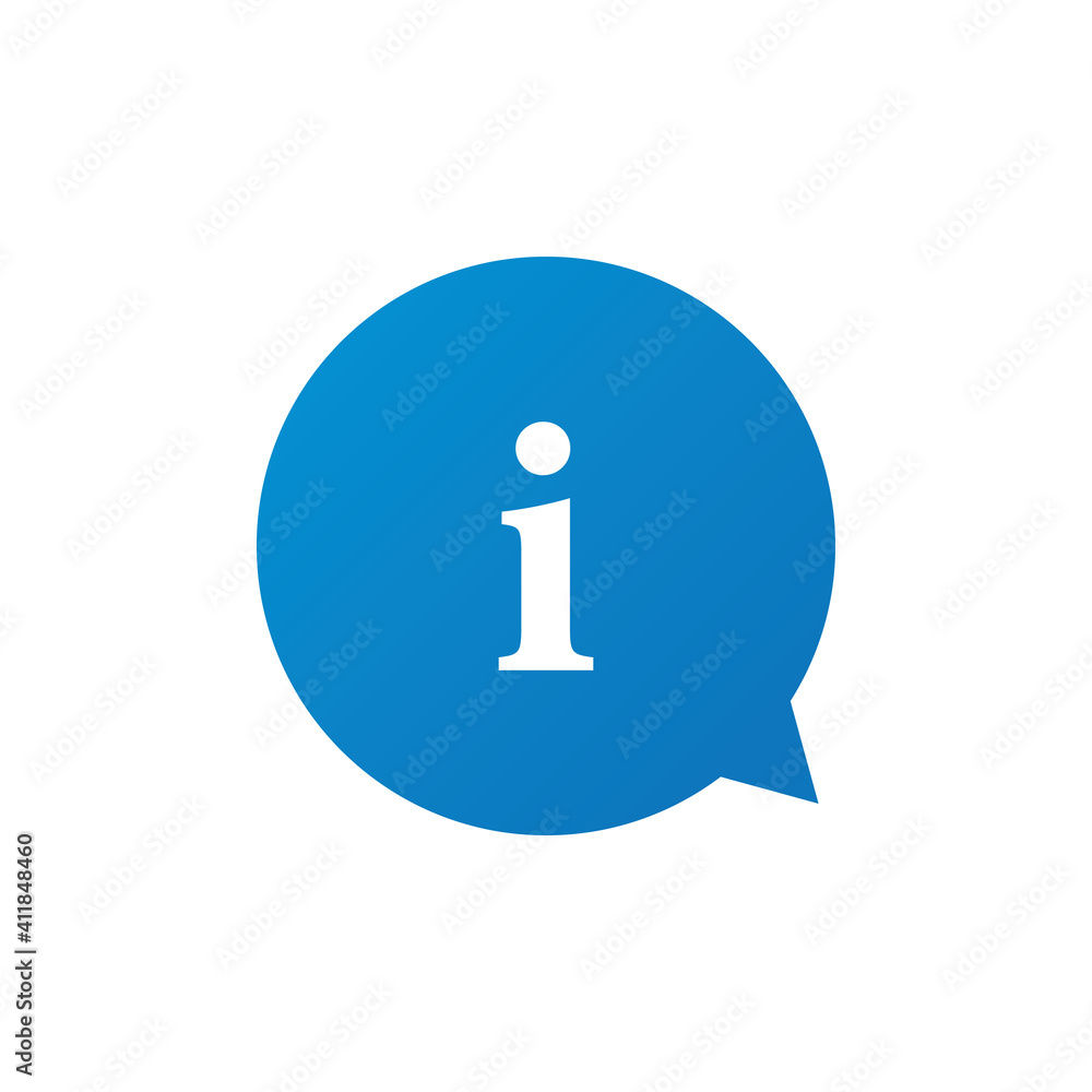 Vector blue sign - Information bubble symbol. Isolated on white background. Vector blue sign - Information bubble symbol. Isolated on white background.