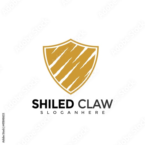 Shield Claw Logo Design. Creative Idea logos designs Vector illustration template