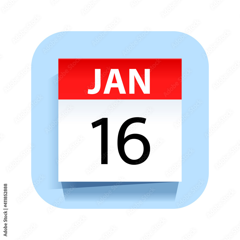 January 16. Calendar Icon. Vector Illustration. January 16. Calendar Icon. Vector Illustration.