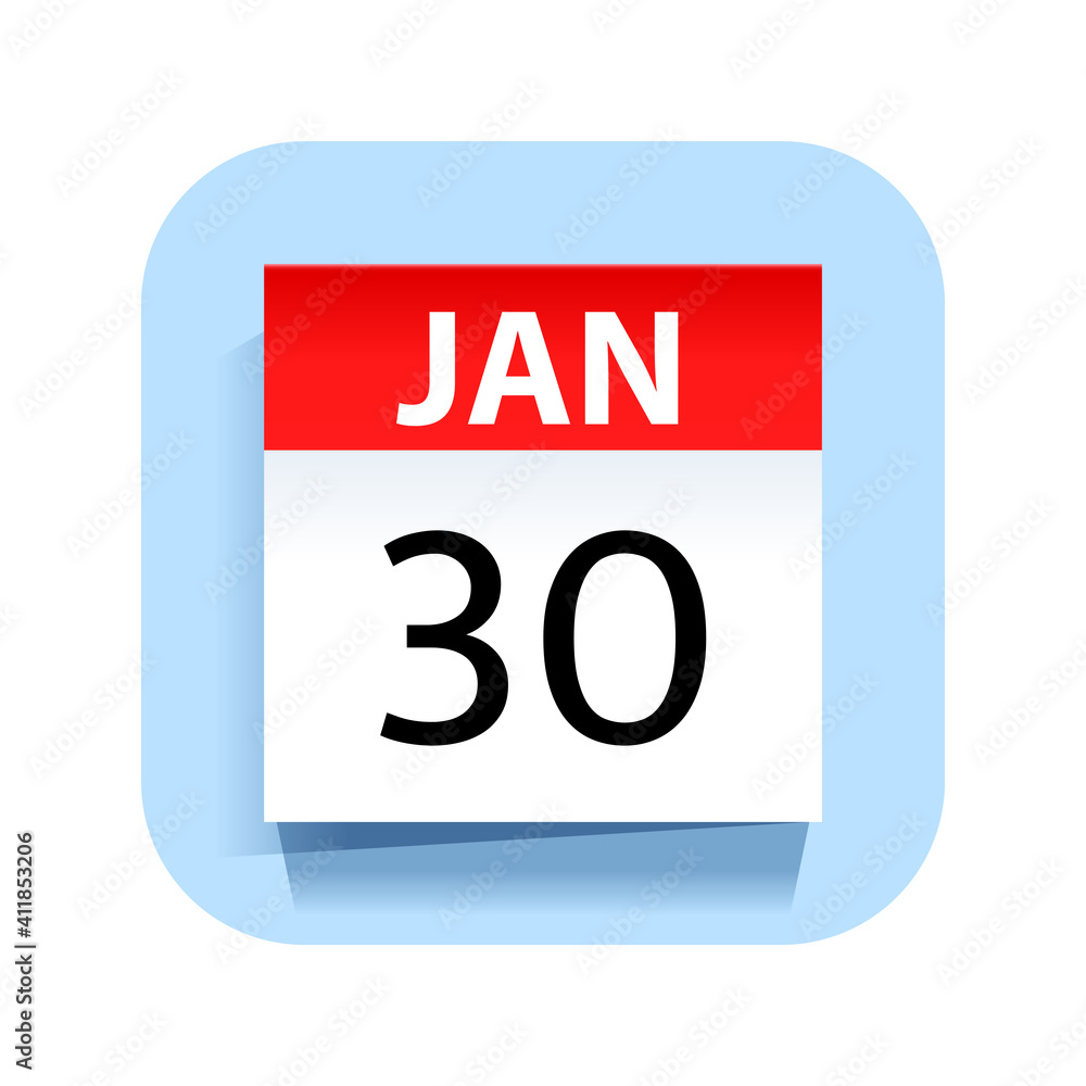 January 30. Calendar Icon. Vector Illustration. January 30. Calendar Icon. Vector Illustration.