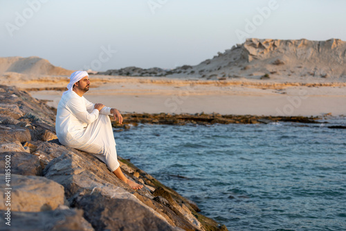 emirati man on the beach