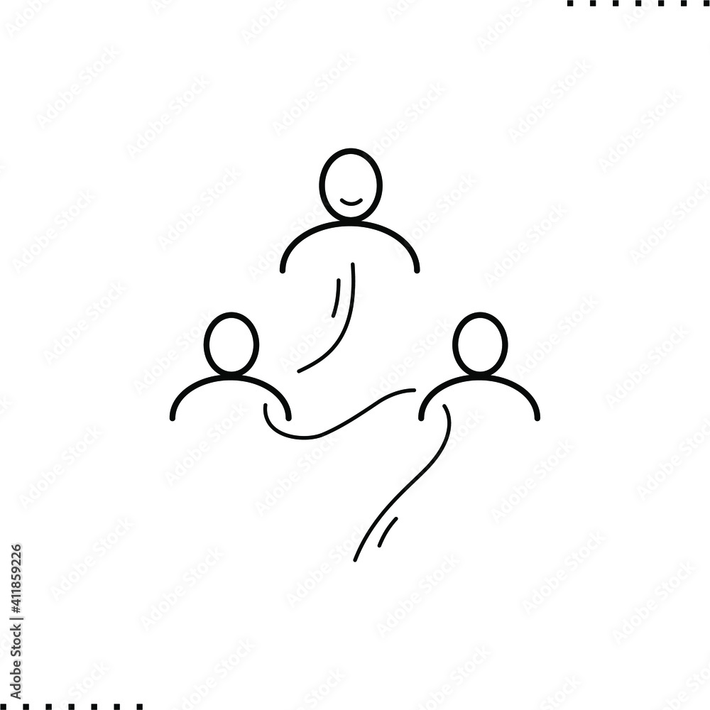 subordination vector icon in outline subordination vector icon in outline
