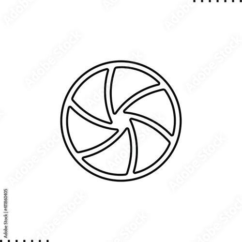 shutter objective vector icon in outline