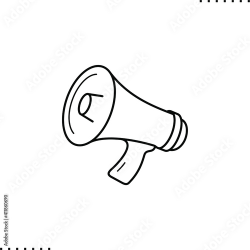 megaphone vector icon in outline
