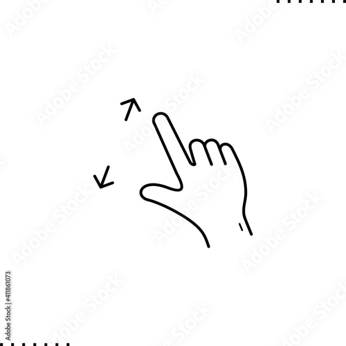 zoom in vector icon in outline