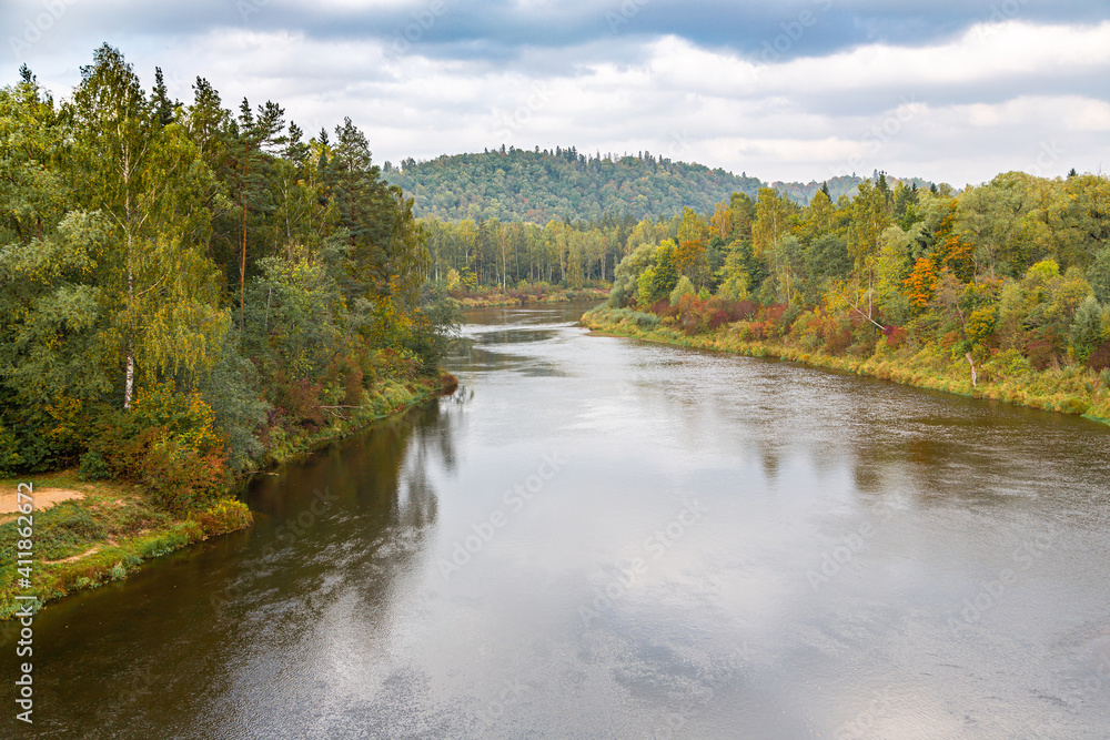 river Gauja in autumn, Latvia river Gauja in autumn, Latvia