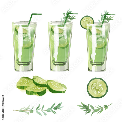 watercolor cocktail
