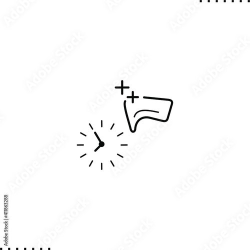 History, time, clock, historical event vector icon in outline