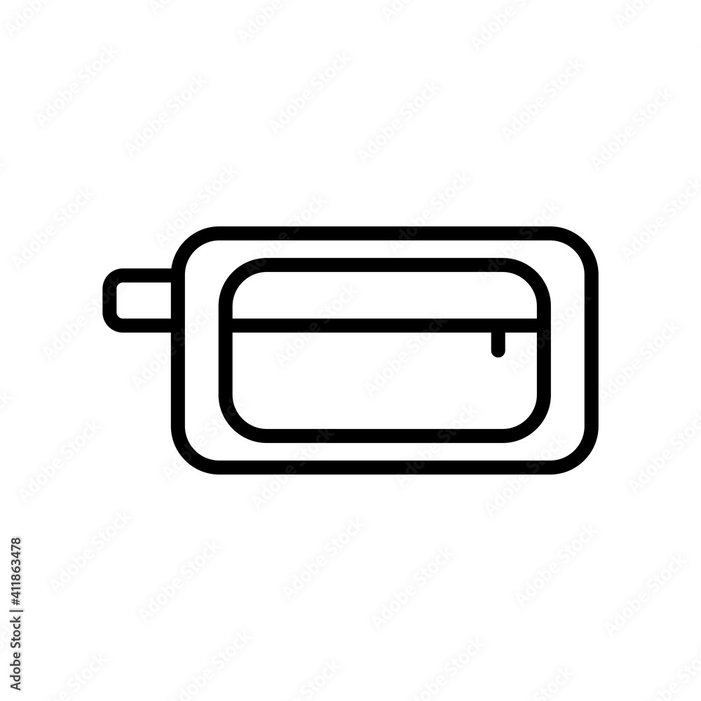 Line Dopp Kit/Tolietry bag Icon Vector Design on White Background Line Dopp Kit/Tolietry bag Icon Vector Design on White Background