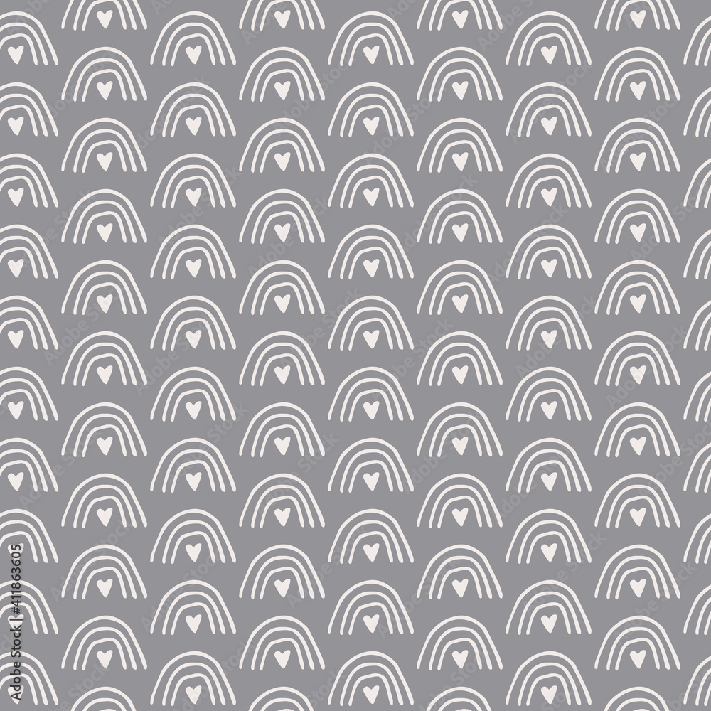 Vector geometric pattern. Simple Scandinavian stylish rainbow texture. Doodle grunge hand drawn illustration Vector geometric pattern. Simple Scandinavian stylish rainbow texture. Doodle grunge hand drawn illustration