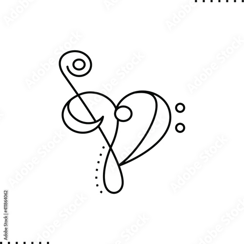 music lover vector icon in outline