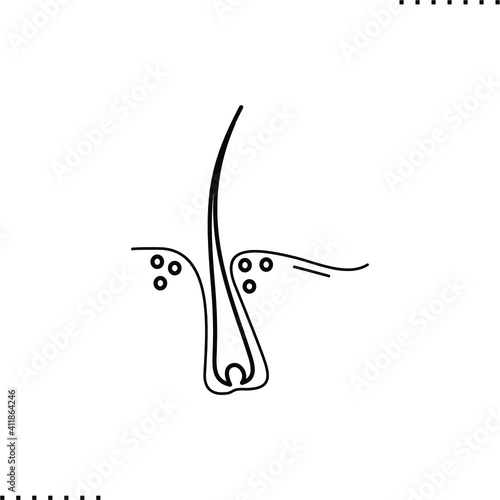 hair structure vector icon in outline