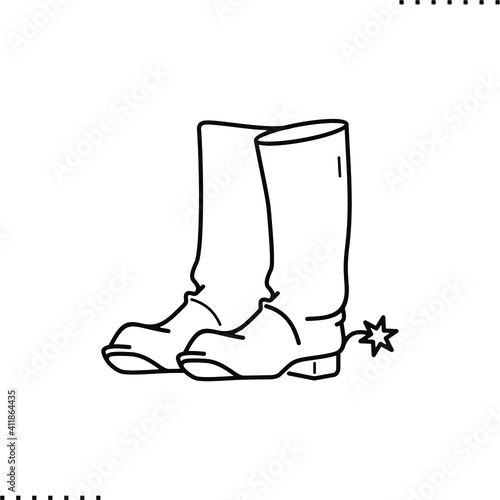 cowboy boots vector icon in outline