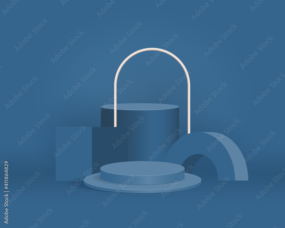 Empty cylinder podium on minimal background. Abstract minimal scene with geometrical forms. Design for product presentation. 3d vector illustration. Empty cylinder podium on minimal background. Abstract minimal scene with geometrical forms. Design for product presentation. 3d vector illustration.
