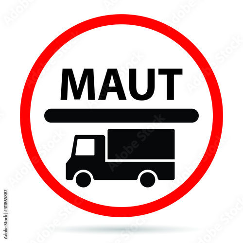 maut sign, truck, vector illustration 