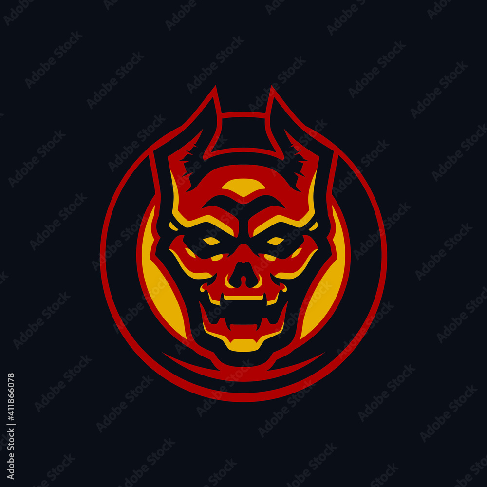 red demon head mascot logo design red demon head mascot logo design